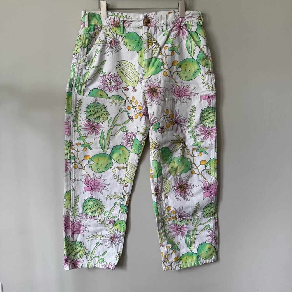 Keith Kelly NYC Printed Cactus Double Knee Carpenter Pants Size XL‎ - Picture 2 of 8